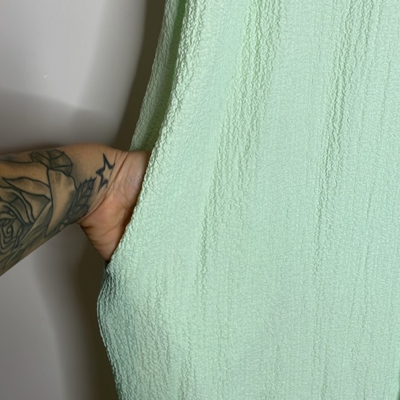 Show Me Your MuMu | Green Crinkle Buoy Button Down Maxi Dress Size Large NWT - Picture 8 of 9